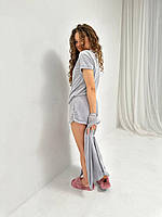 Піжама комплект халат шорти майка. Костюм домашній трійка. Одяг для дому. Розмір XL/2XL., фото 5