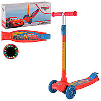 Самокат трехколесный Disney Cars (светятся колеса) LS2216