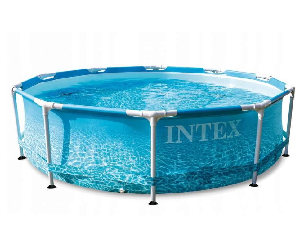 Каркасний басейн Intex Metal Frame Pool 305x76 см 28206 Морський принт, круглий, 4485 л