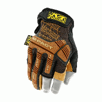Тактические перчатки Mechanix Wear "M-Pact® Leather Fingerless Framer Gloves", коричневые штурмовые перчатки
