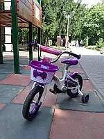 Детский велосипед Crosser Kids Bike 3 на 14 дюймовых колёсиках с передней корзиной и сиденьем для куклы