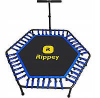 Фитнес-батут шестиугольный с ручкой 130 см Rippey синий