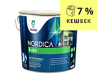 Краска акрилатная TEKNOS NORDICA ECO для древесины транспарентная (база3) 2,7л