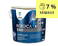 Краска акрилатная TEKNOS NORDICA MATT для древесины белая (база1) 2,7л