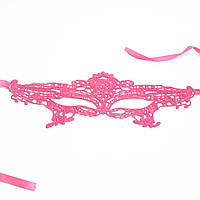 Маска карнавальна мереживна на обличчя one size рожевий