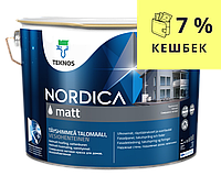 Краска акрилатная TEKNOS NORDICA MATT для древесины транспарентная (база 3) 9л