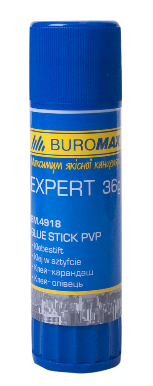 Клей-олівець 36 г, PVP, BUROMAX EXPERT BM.4918