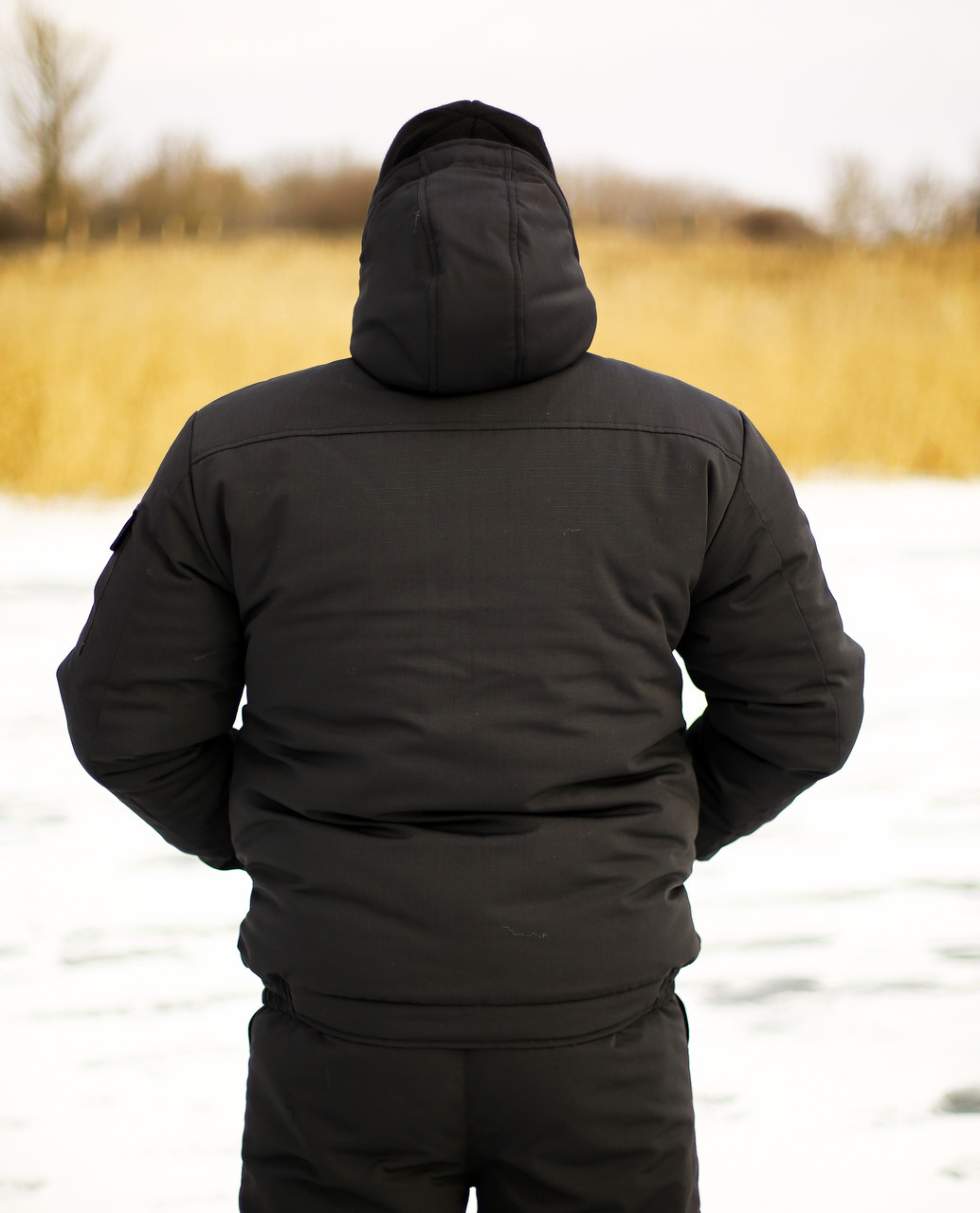 Зимний костюм охранника черный с укороченной курткой и брюками "Скиф" рип-стоп - фото 4 - id-p2118846312