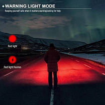 Ліхтар налобний з червоним світлом PLD-T115 W+R, універсальний із зарядкою Type-C, фото 4