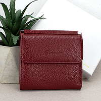 Жіночий шкіряний гаманець Classic 8848A-15 маленький темно-червоний