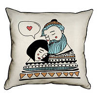 Подушка с мешковины Love 45x45 см (45PHB_17L014_WH)