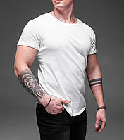 Мужская белая футболка casual хлопок XL