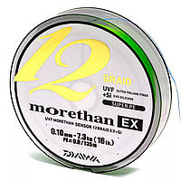 Шнур Daiwa Morethan 12 Braid Ex+Si 135m Lime Green #0.8/0,10mm 7,3kg