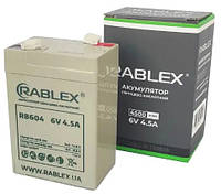 Аккумуляторная батарея Rablex 6V 4.5Ah (RB604), свинцово-кислотная (SLA)