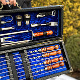 Набір шампурів в шкіряному кейсі Blue Box M, фото 3