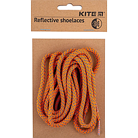 Шнурки для обуви светоотражающие Kite K23-128-2, оранжевые