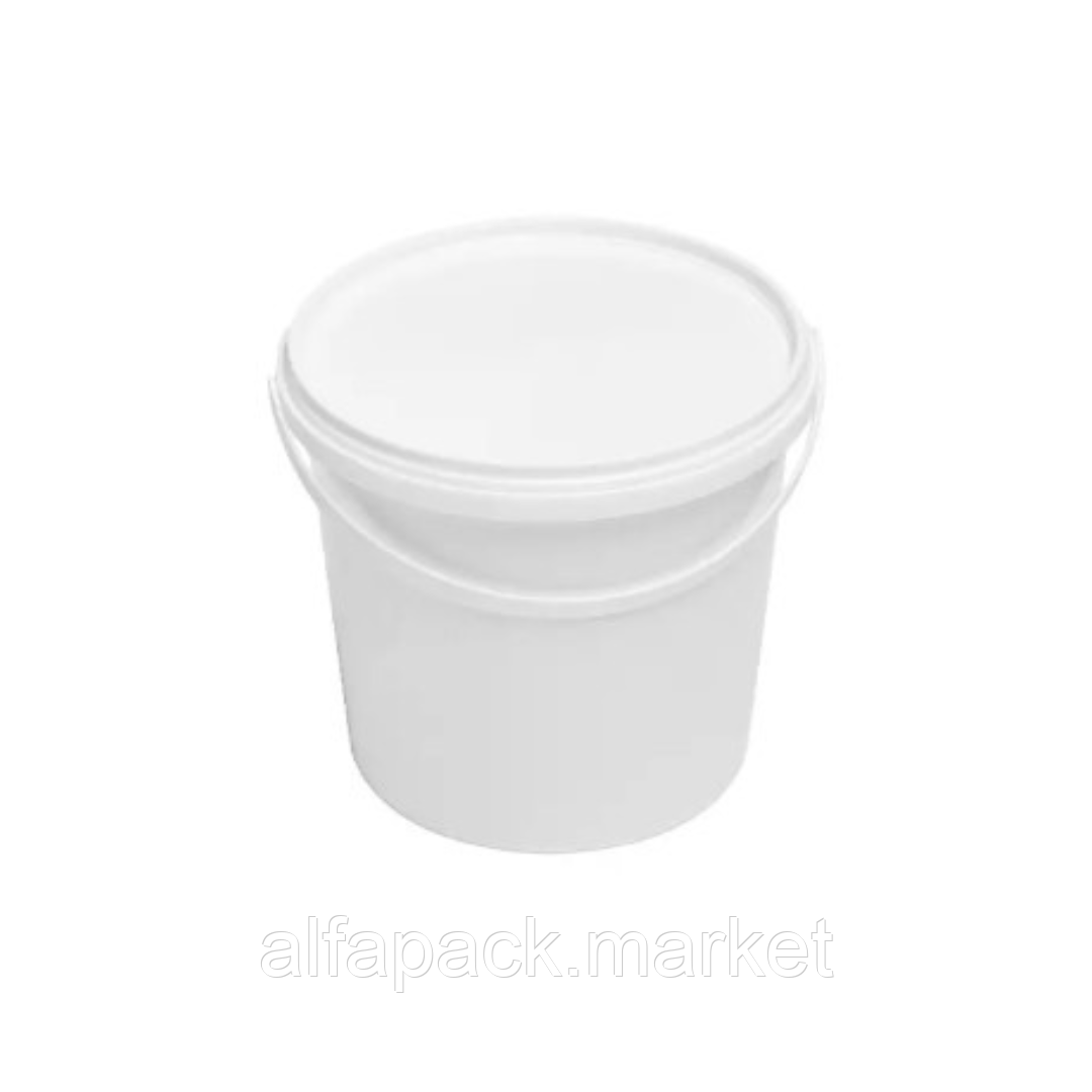 Відро 1 л. пластикове для харчових продуктів біле 020000152