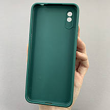 Чохол для Xiaomi Redmi 9A кольоровий щільний чохол із захистом камери на телефон сяомі редмі 9а темно-зелений pfc, фото 3