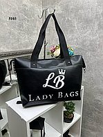 Женская спортивная сумка Lady Bags черная, дорожная сумка, вместительная сумка, большая сумка, брендовая сумка