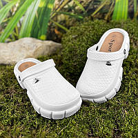 Крокси сабо жіночі на платформі закриті Е-0010136-2 Білі