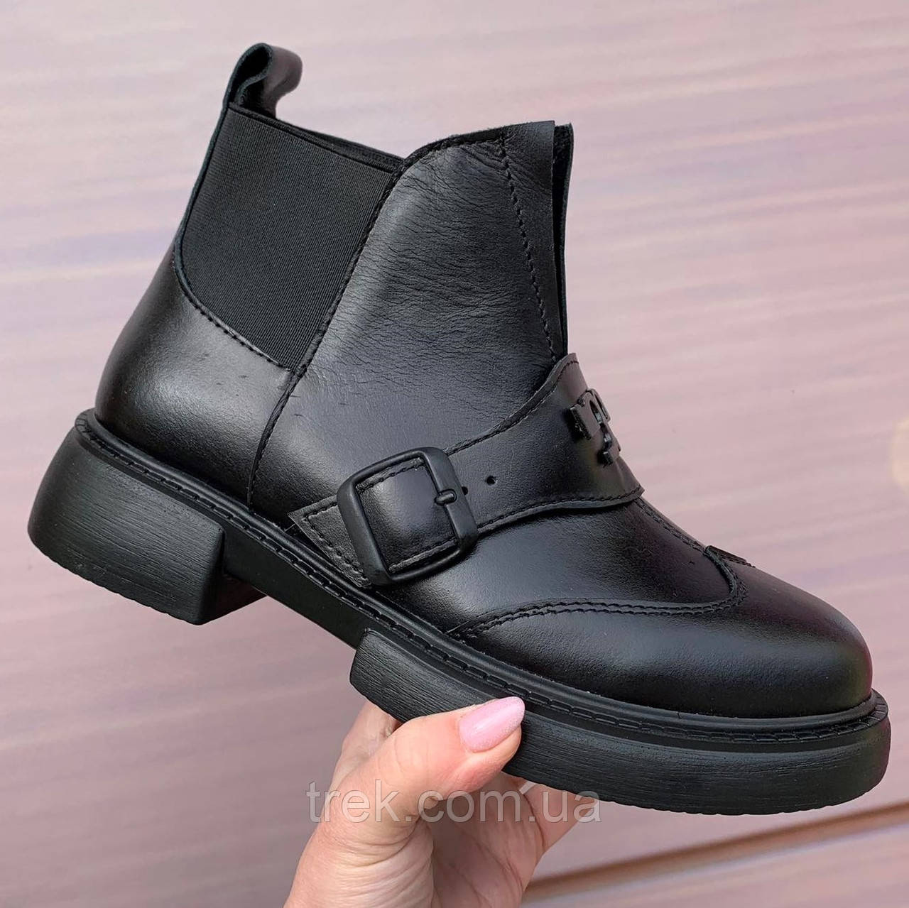 Черевики жіночі шкіряні чорні /23470/ 41р, фото 1