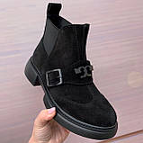 Черевики жіночі замшеві чорні /23471/ 39р, фото 2