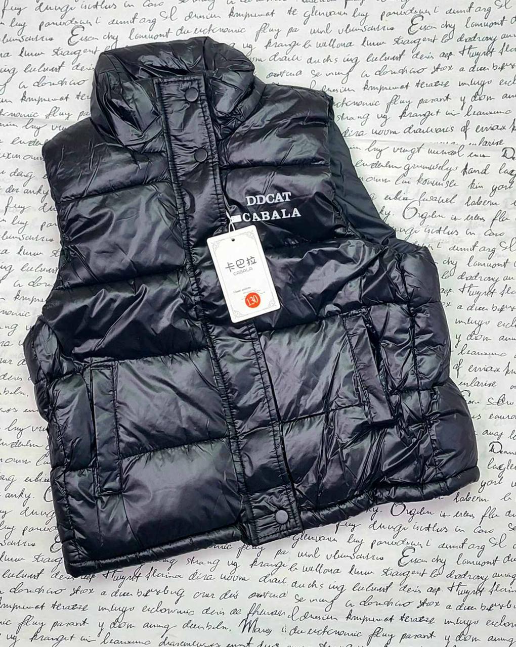 Жилетки для дівчат без капюшона, р 130-170 чорний