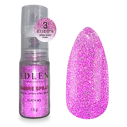 Омбре спрей EDLEN Professional Ombre Spray Flash №3, 7.5 г блискітки фуксія, фото 1
