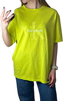 Жіноча футболка Calvin Klein З надписом, світло-зеленог кольору, розмір M