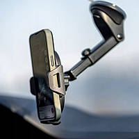 Тримач для телефона в авто на присоску Чорний Mobile Phone Holder, кріплення для телефона в автомобіль (ST)
