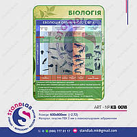 Стенд "Біологія-еволюція органічного світу" (600х800мм) для навчальних закладів