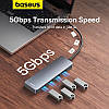 USB HUB BASEUS 4xUSB 3.0 підтримка 2.0 USB TypeA, фото 4