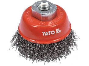 Щітка зачисна з нержавіючої сталі "чашка" до КШМ YATO : Ø=65 мм, гайка- М14
