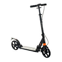 Самокат дитячий Urban Scooter колеса 200мм PU з ручним гальмом Чорний 10+