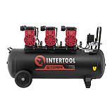 Компресор INTERTOOL PT-0028 100л, 3х1.1кВт, 220В, 8 aтм, 480л/хв, 1400об/хв, малошумний, безмасляний, 6 циліндрів, фото 6