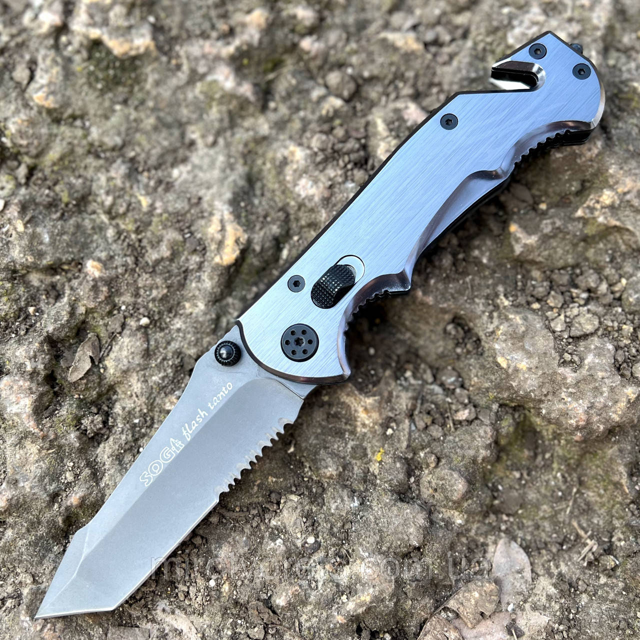 Ніж складний Sog flash tanto, серейтор, стропоріз, склобій, фото 1