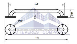 Поручень PV-01 прямий для ванни та туалету інвалідів і літніх людей
