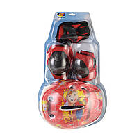 Комплект дитячого захисту для роликів (наколінники, налокотники, рукавички та шолом) Червоний