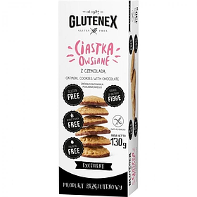 Печиво вівсяне з шоколадом без глютену 130г Glutenex