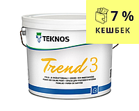 Краска акрилатная TEKNOS TREND 3 для потолков белая (база 1) 2,7л