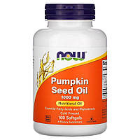 Натуральная добавка NOW Pumpkin seed oil 1000 mg, 100 капсул EXP