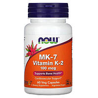 Витамины и минералы NOW Vitamin K2 (MK7) 100 mcg, 60 вегакапсул EXP