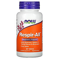 Витамины и минералы NOW Respir-All, 60 таблеток EXP