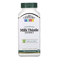 Натуральная добавка 21st Century Milk Thistle Extract, 200 вегакапсул EXP
