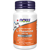 Аминокислота NOW L-Theanine 200 mg, 60 вегакапсул EXP