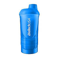 Шейкер Biotech Wave + Shaker 3in1 600 мл, Blue EXP