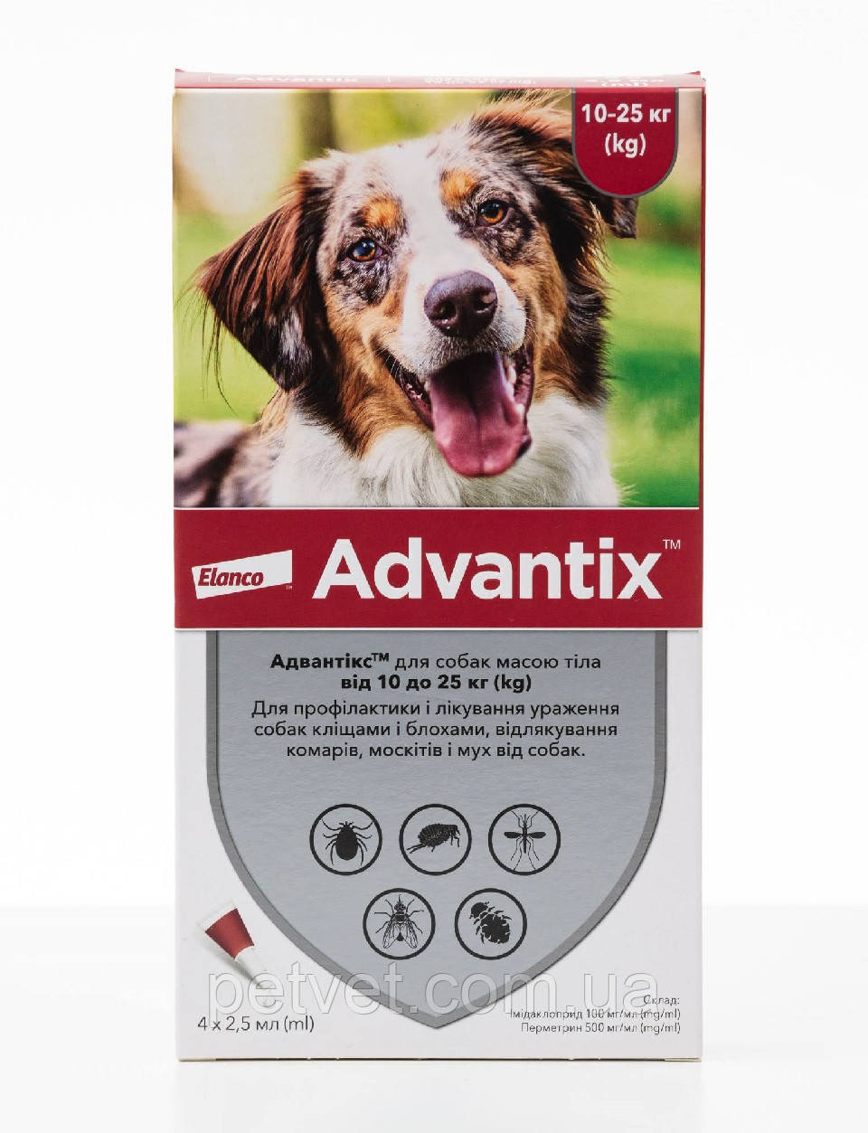 Адвантикс Elanco капли для собак 10 - 25 кг. - фото 1 - id-p241538201