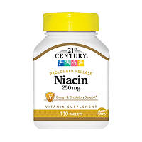Витамины и минералы 21st Century Niacin 250 mg, 110 таблеток EXP