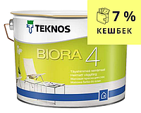 Краска акриловая TEKNOS BIORA 4 интерьерная белая (база 1) 9л