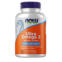 Жирные кислоты NOW Ultra Omega-3, 180 капсул EXP